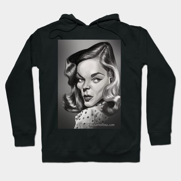 Lauren Bacall Hoodie by cristinatorbellina